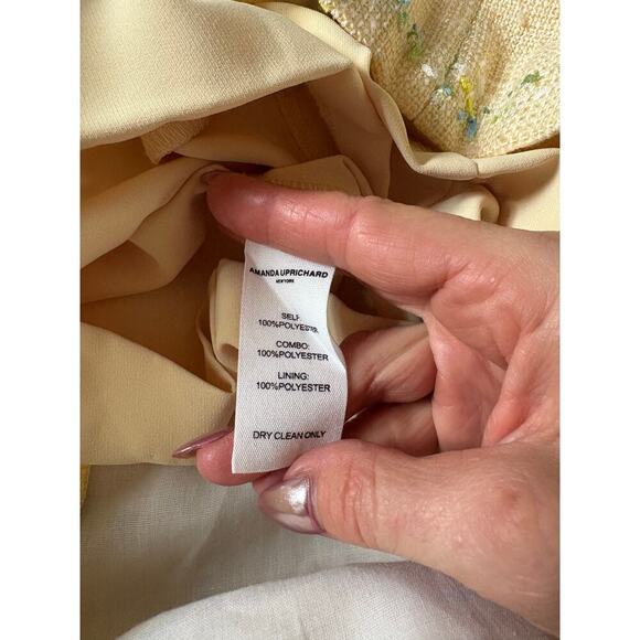 NWT Amanda Uprichard Bethany Tweed strapless yellow romper size extra large - Picture 11 of 11